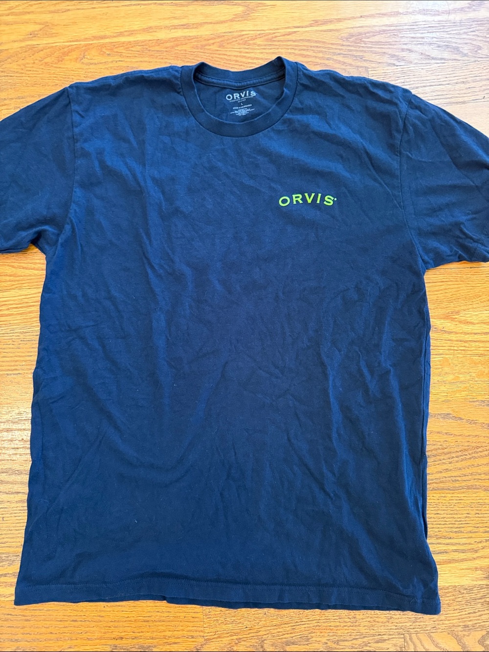 Orvis Navy Short-Sleeve Tee with Lime Logo